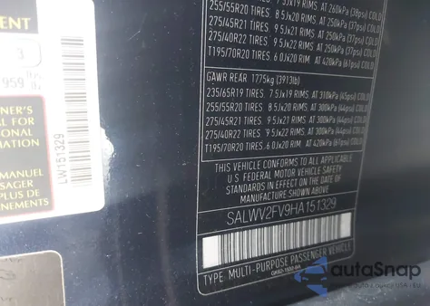 2017 Land Rover Range Rover Sport 3.0L V6 Supercharged Hse Dynamic z USA, uszkodzony, nr VIN SALWV2FV9HA151329